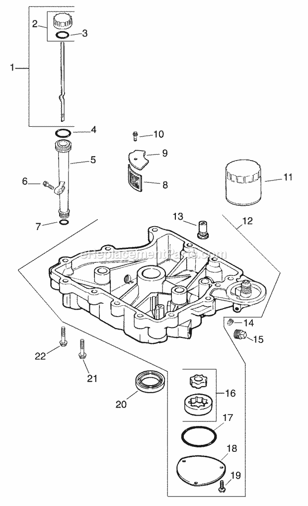 Engine Oil Pan & Lubrication Diagram and Parts List for 1517 13A-231G100 Cub Cadet Lawn Tractor